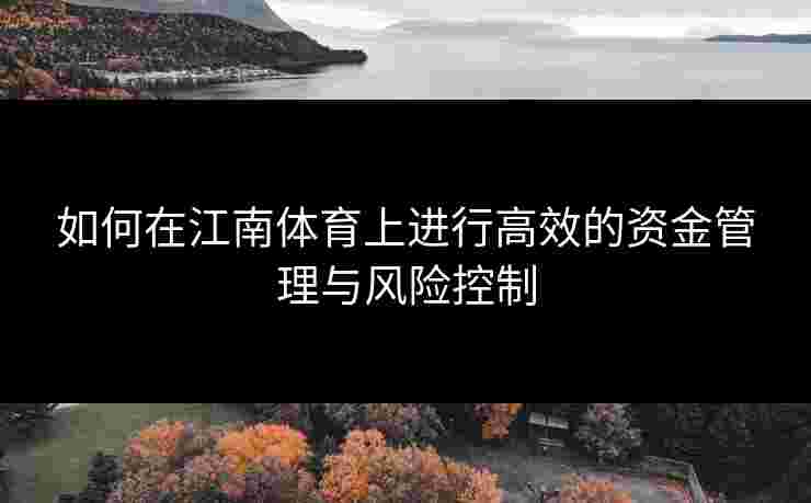 如何在江南体育上进行高效的资金管理与风险控制