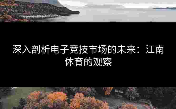 深入剖析电子竞技市场的未来：江南体育的观察